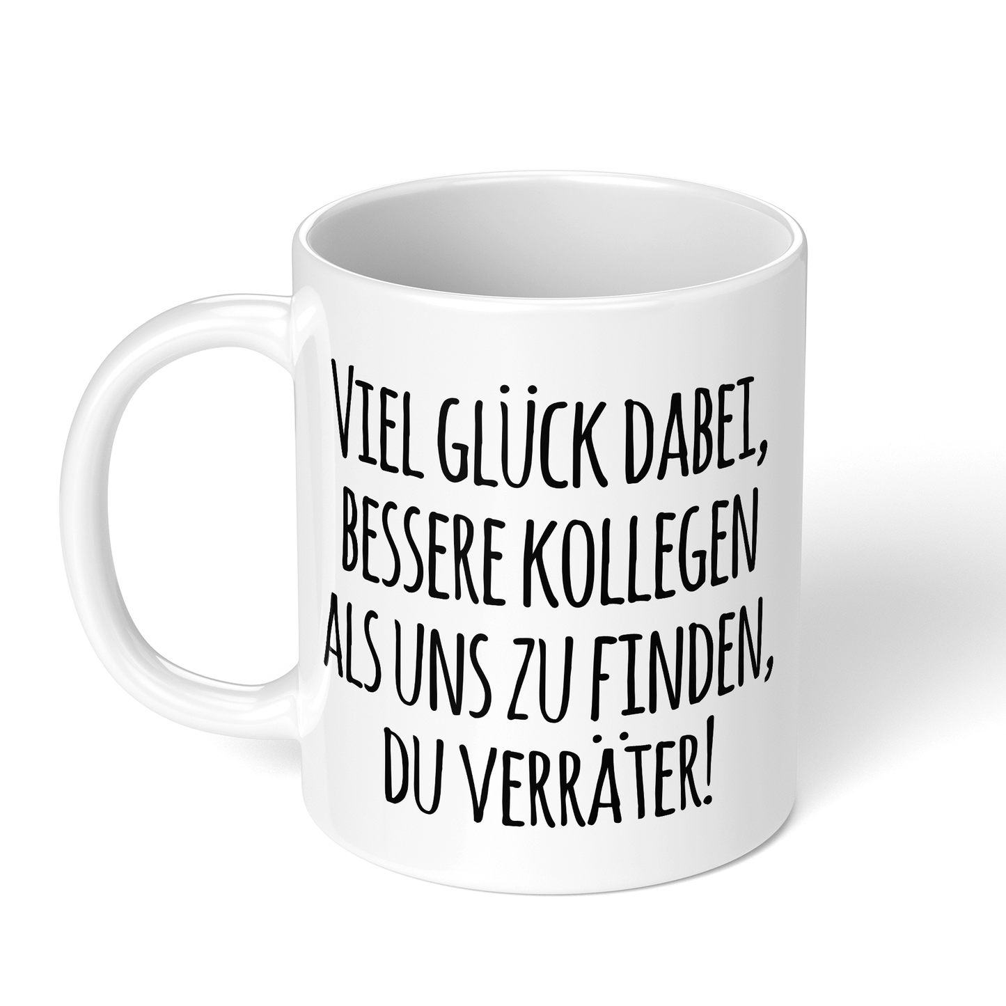 CupHaven® Abschied Kollege Tasse - Viel Glück, Du Verräter! - Geschenk für Kollegen oder Kollegin zum Jobwechsel bzw. als Abschiedsgeschenk