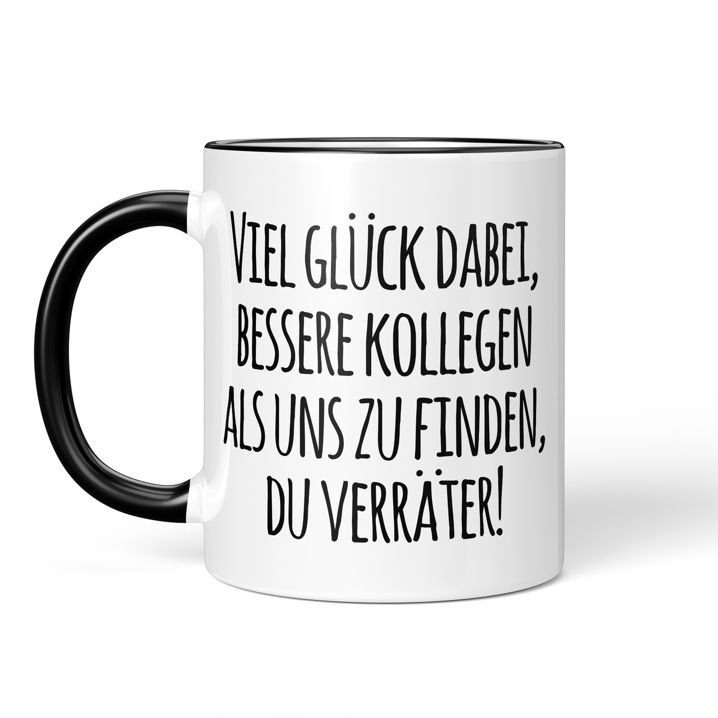 CupHaven® Abschied Kollege Tasse - Viel Glück, Du Verräter! - Geschenk für Kollegen oder Kollegin zum Jobwechsel bzw. als Abschiedsgeschenk