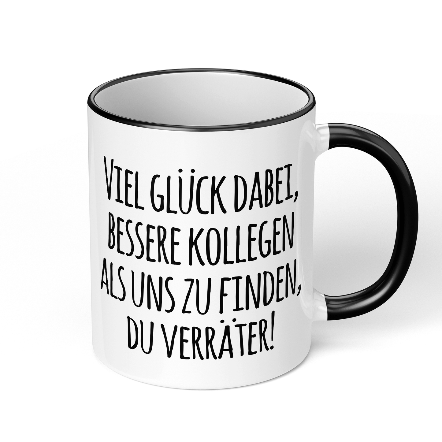 CupHaven® Abschied Kollege Tasse - Viel Glück, Du Verräter! - Geschenk für Kollegen oder Kollegin zum Jobwechsel bzw. als Abschiedsgeschenk