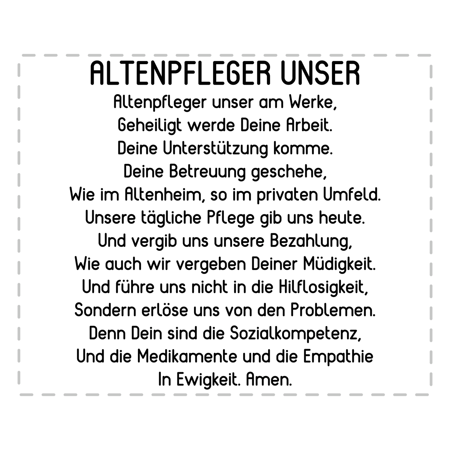 Altenpfleger Tasse Altenpfleger Unser Gebet