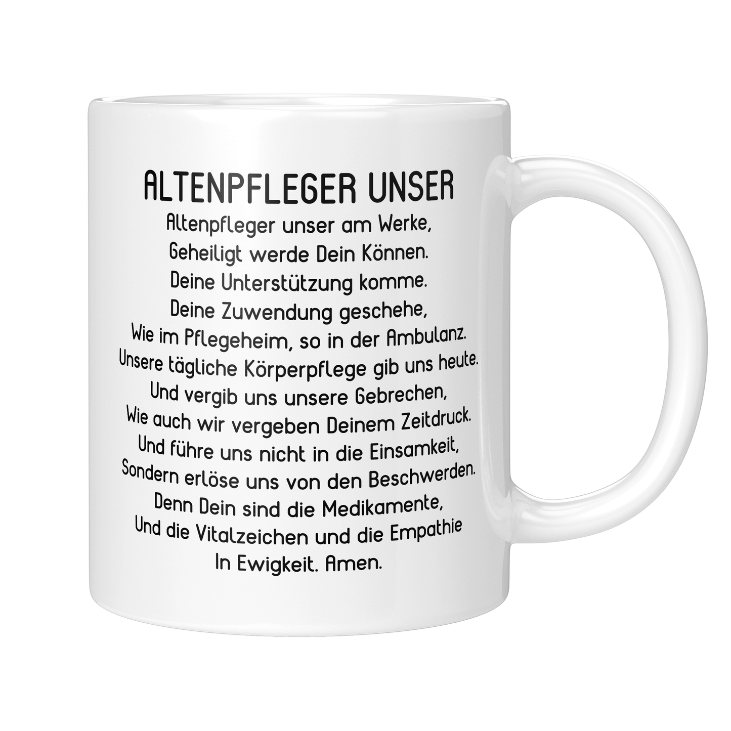 CupHaven® Altenpfleger Tasse - "Altenpfleger Unser"-Gebet - Geschenk für Altenpfleger und Altenpflegerinnen