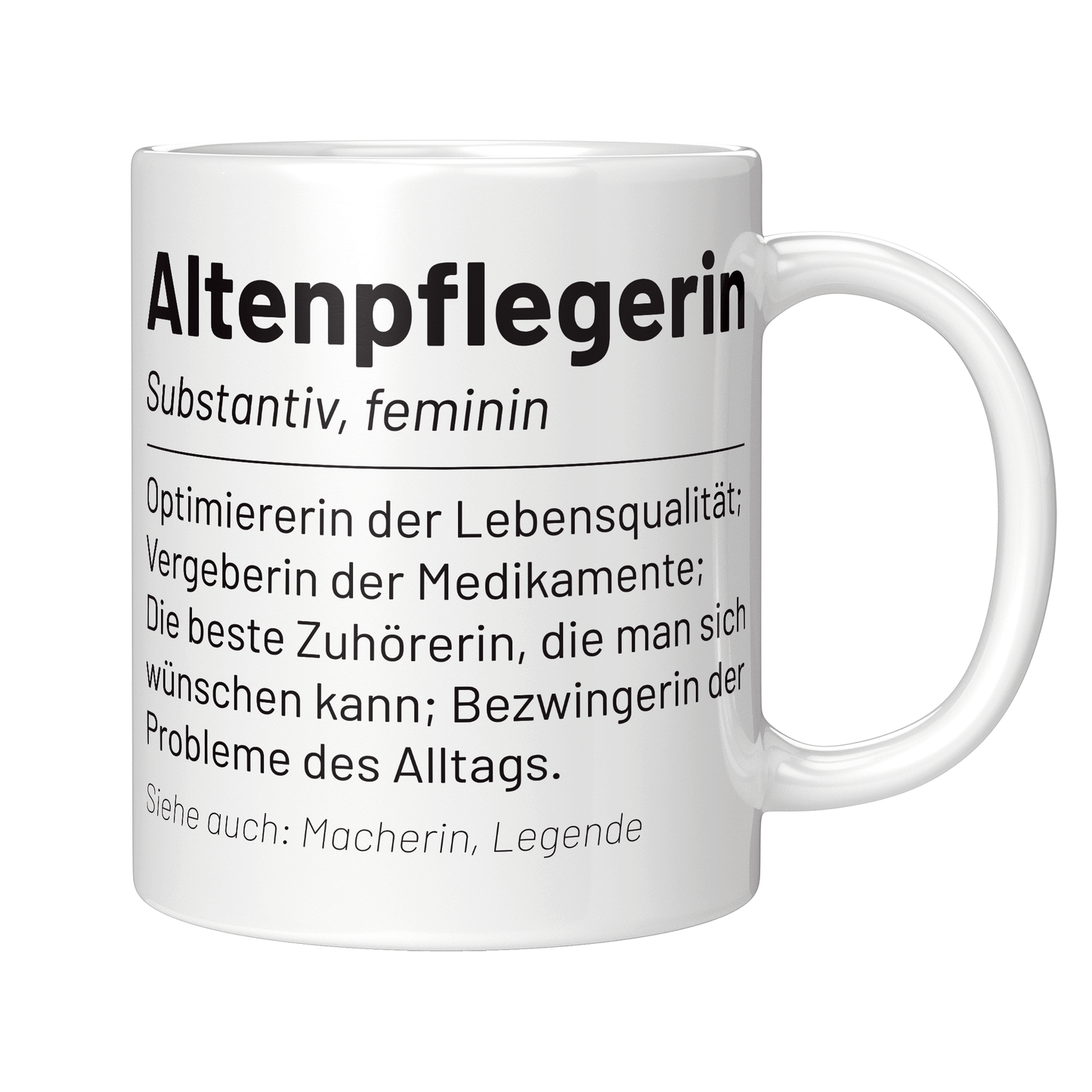 Altenpfleger Tasse - Wörterbucheintrag: Altenpflegerin (Altenpflege, Geschenk)