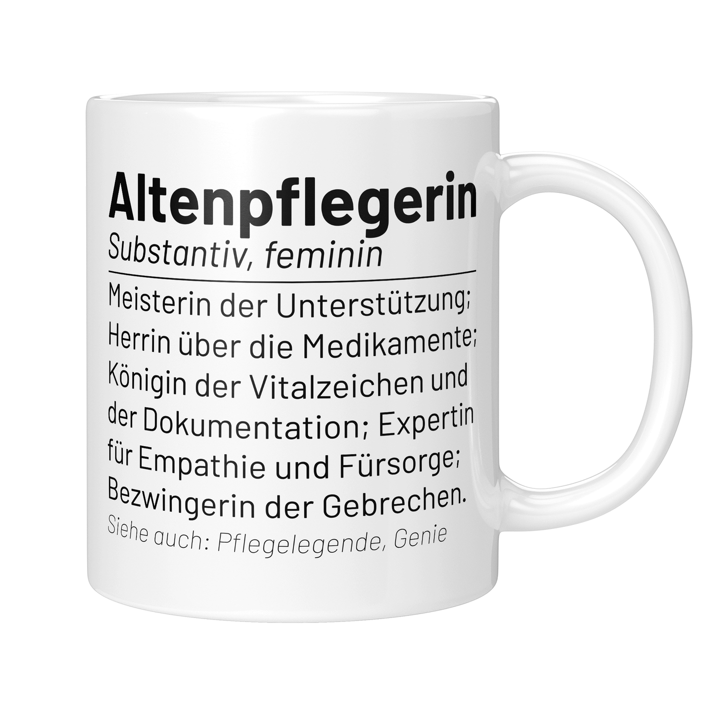 CupHaven® Altenpfleger Tasse - Wörterbuch "Altenpflegerin" - Geschenk für Altenpfleger und Altenpflegerinnen