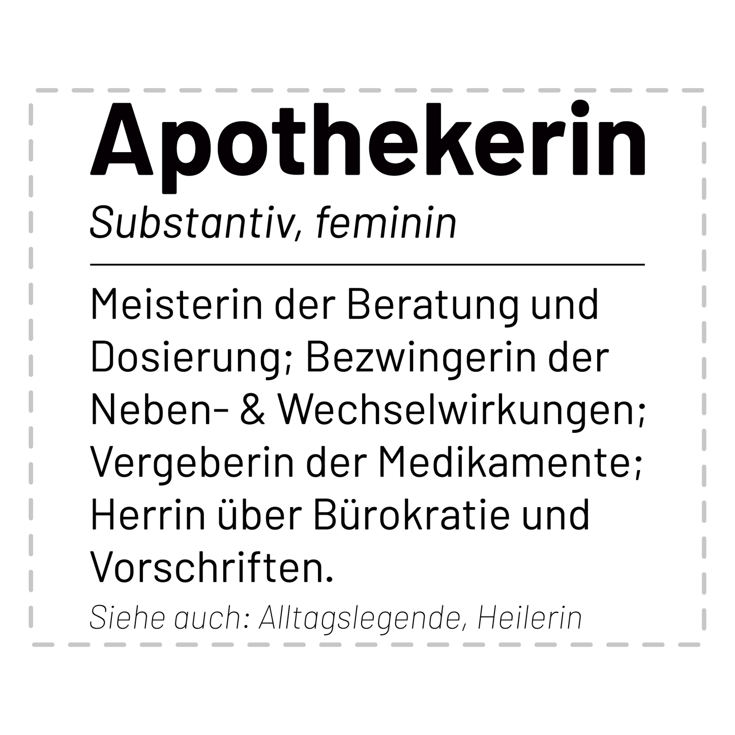 Apotheker Tasse - Wörterbucheintrag: Apothekerin (Apotheke, Geschenk)