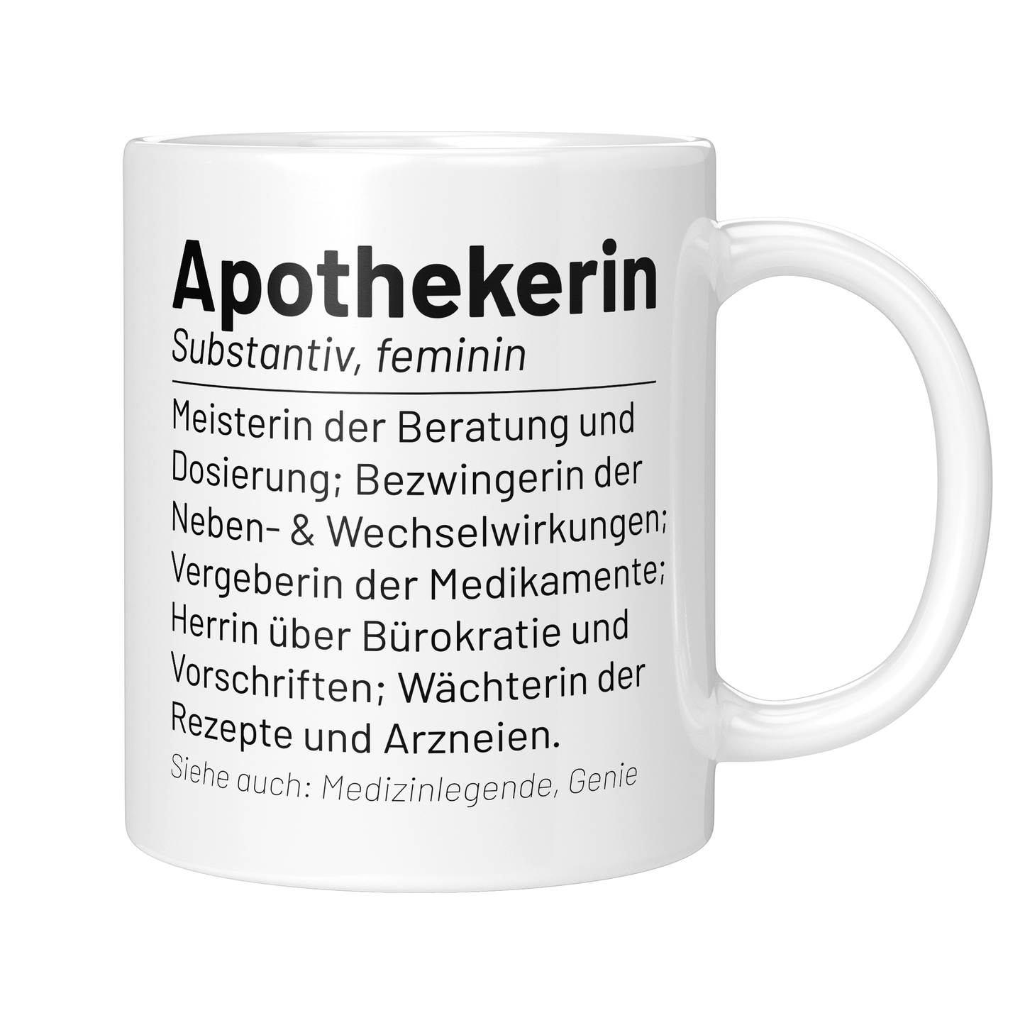CupHaven® Apotheker Tasse - Wörterbuch "Apothekerin" - Geschenk für Apotheker und Apothekerinnen