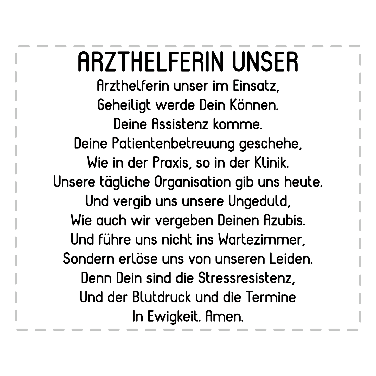 Arzthelferin Tasse - "Arzthelferin Unser"-Gebet (MFA, Medizinische Fachangestellte, Geschenk)