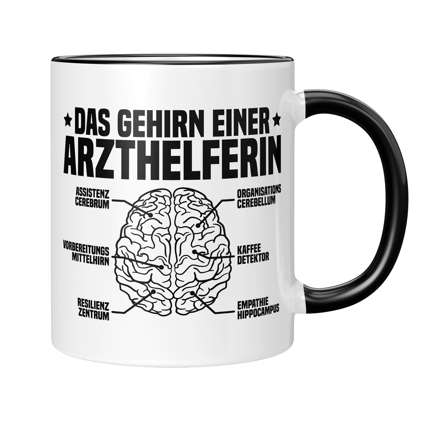 Arzthelferin Tasse - Das Gehirn einer Arzthelferin (MFA, Medizinische Fachangestellte, Geschenk)