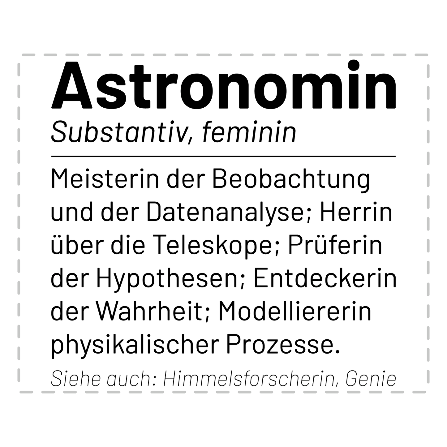 Astronomie Tasse - Wörterbuch "Astronomin" (Astronom, Geschenk)