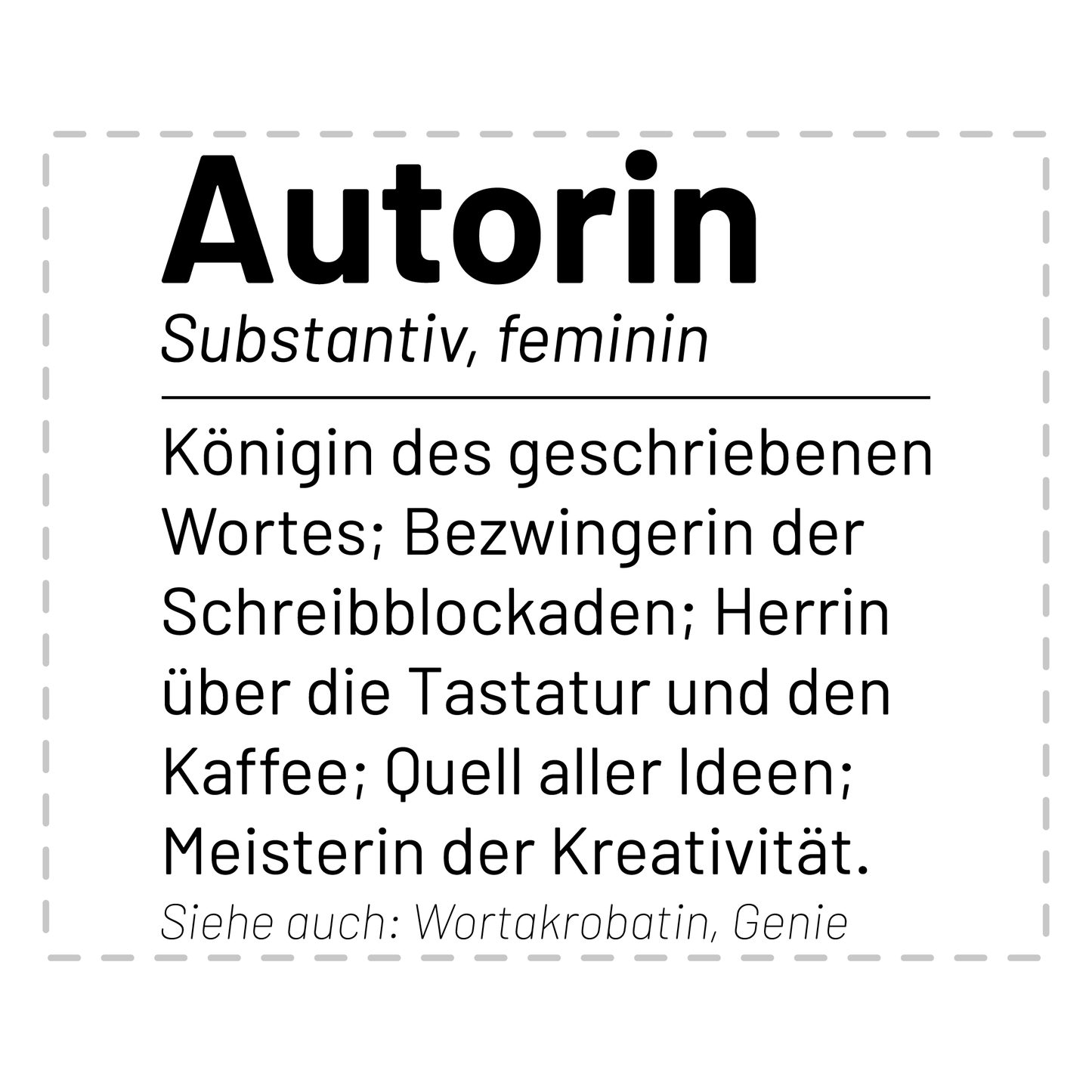Autor Tasse - Wörterbuch "Autorin" (Schriftsteller, Schriftstellerin, Geschenk)