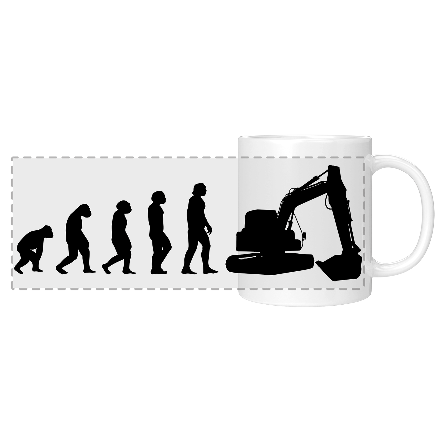 Baggerfahrer Tasse - Evolution eines Baggerfahrers (Bagger, Geschenk)