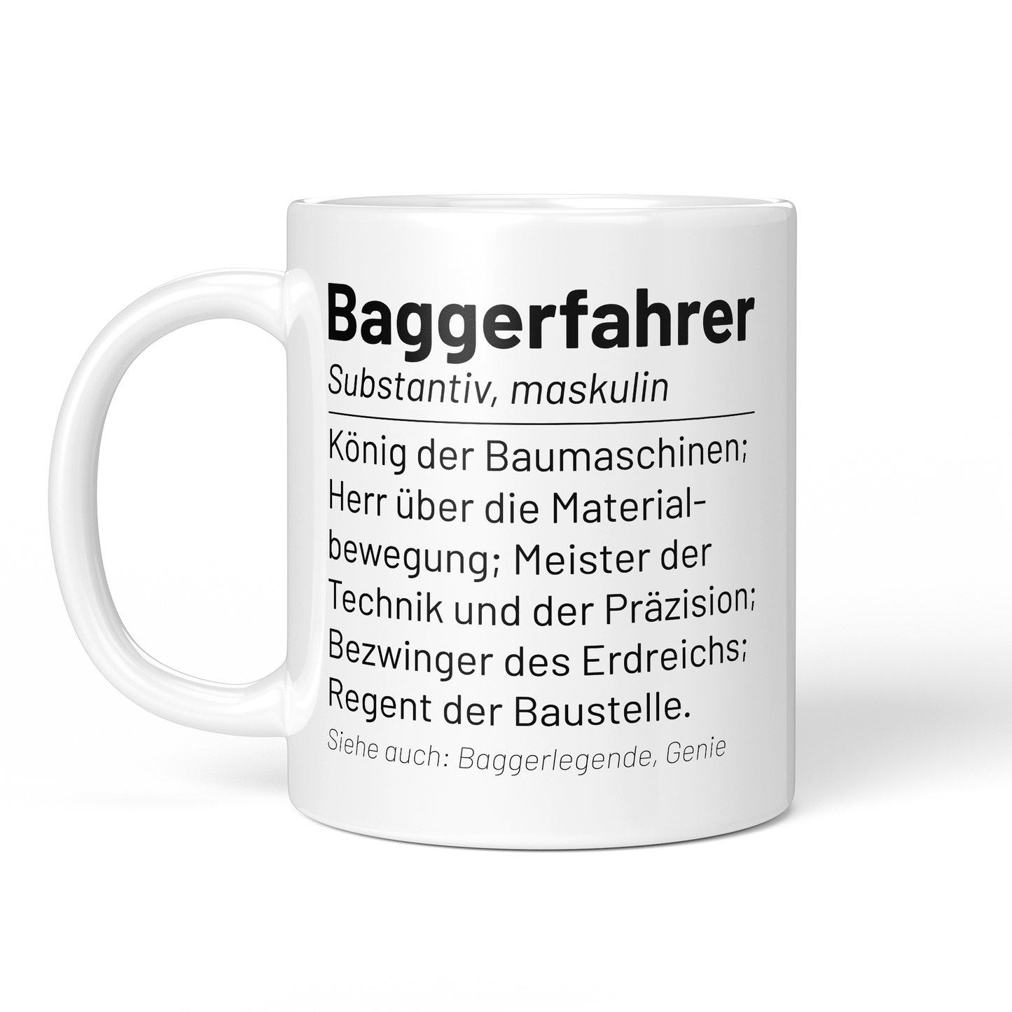 CupHaven® Baggerfahrer Tasse - Wörterbuch "Baggerfahrer" - Geschenk für Baggerfahrer und Baggerfahrerinnen