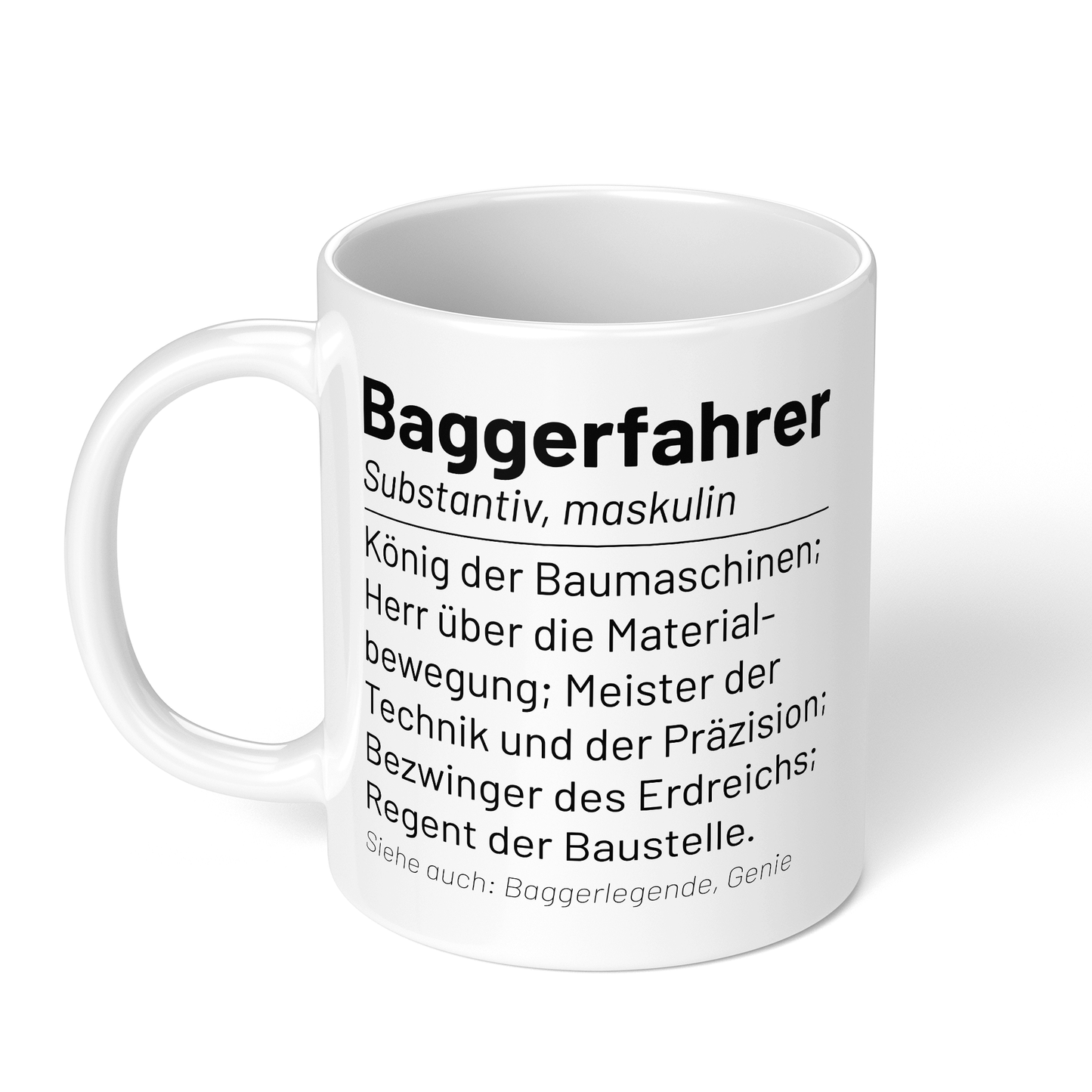 CupHaven® Baggerfahrer Tasse - Wörterbuch "Baggerfahrer" - Geschenk für Baggerfahrer und Baggerfahrerinnen
