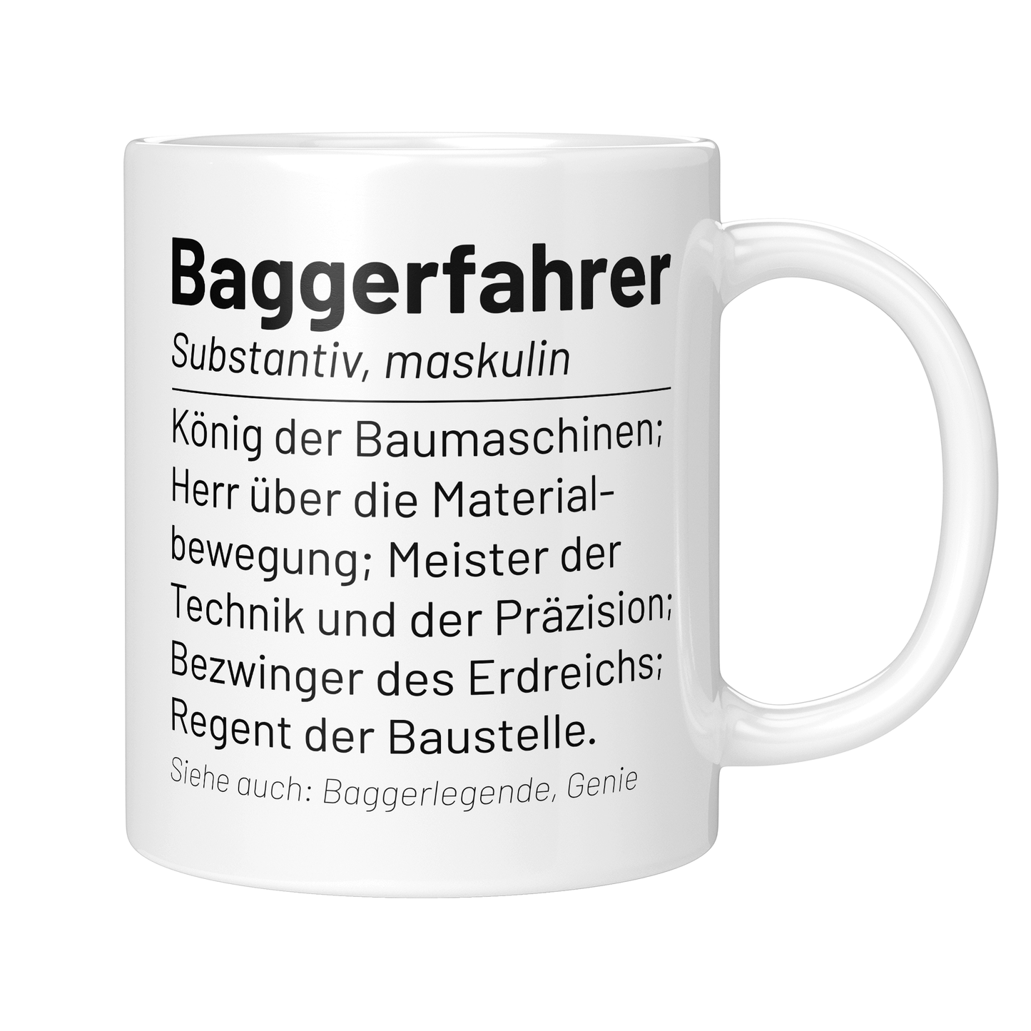 CupHaven® Baggerfahrer Tasse - Wörterbuch "Baggerfahrer" - Geschenk für Baggerfahrer und Baggerfahrerinnen
