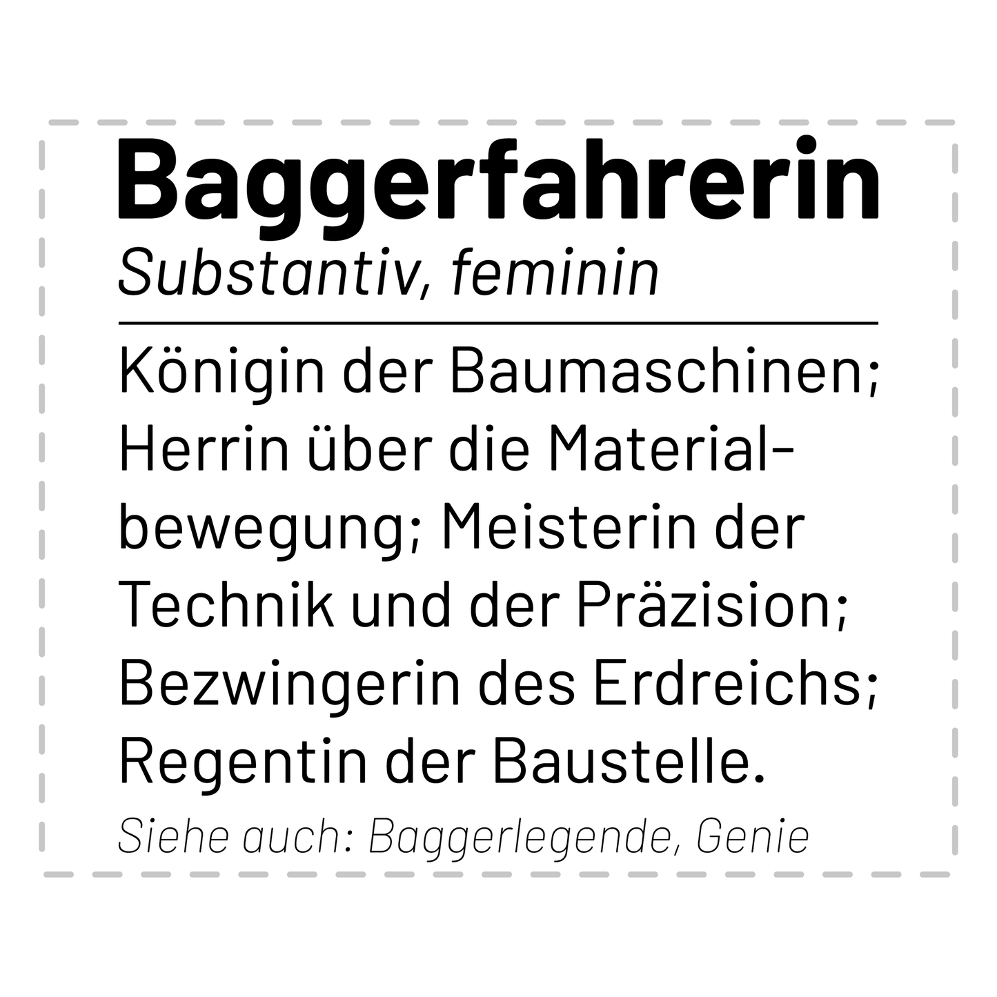 Baggerfahrer Tasse - Wörterbuch "Baggerfahrerin" (Bagger, Geschenk)
