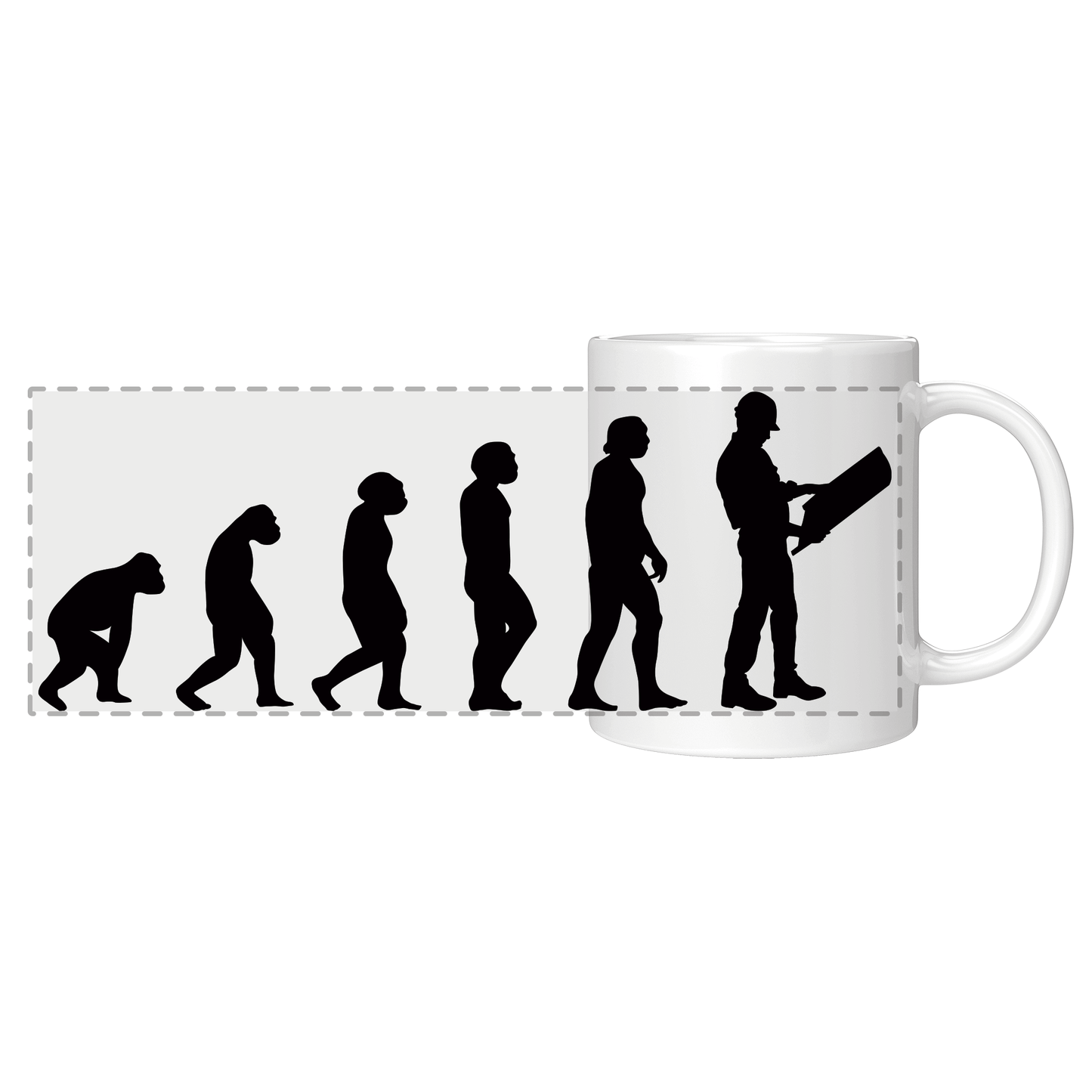 Bauingenieur Tasse - Evolution eines Bauingenieurs (Bauingenieurin, Geschenk)