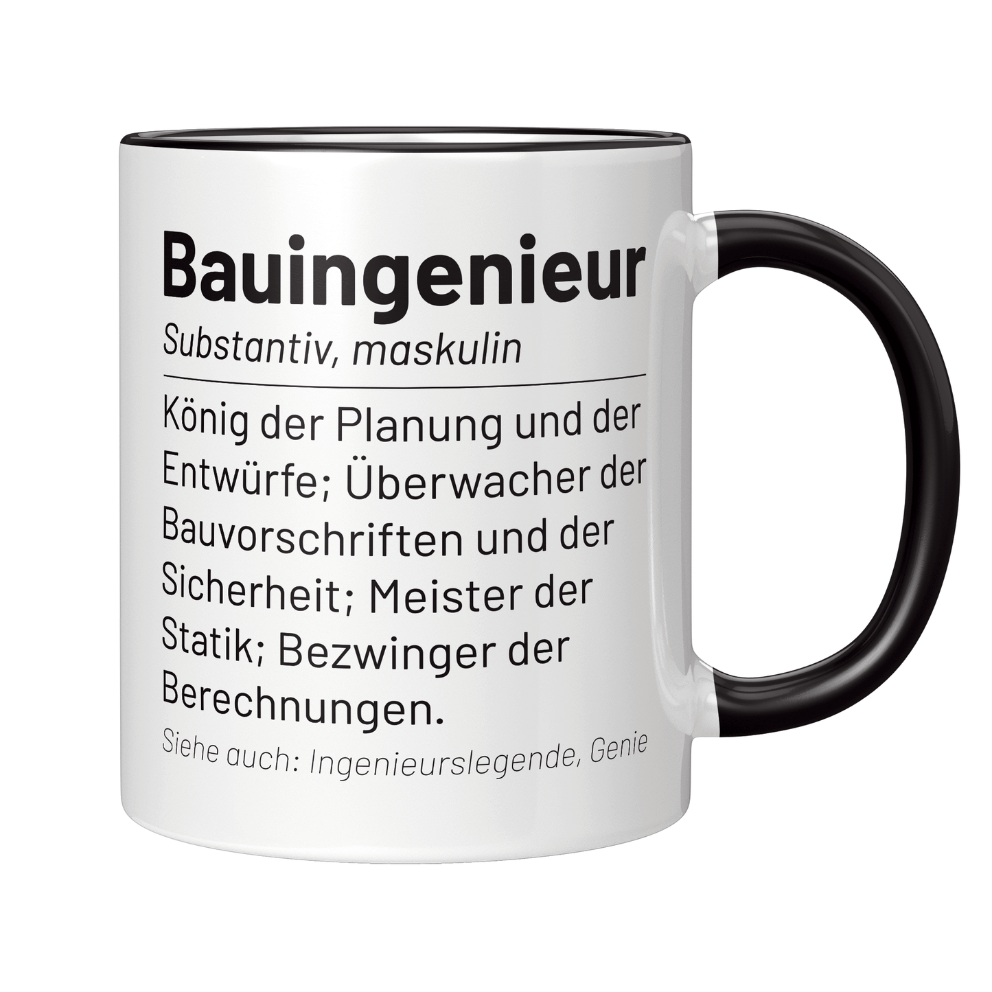 Bauingenieur Tasse - Wörterbucheintrag: Bauingenieur (Bauingenieurin, Geschenk)