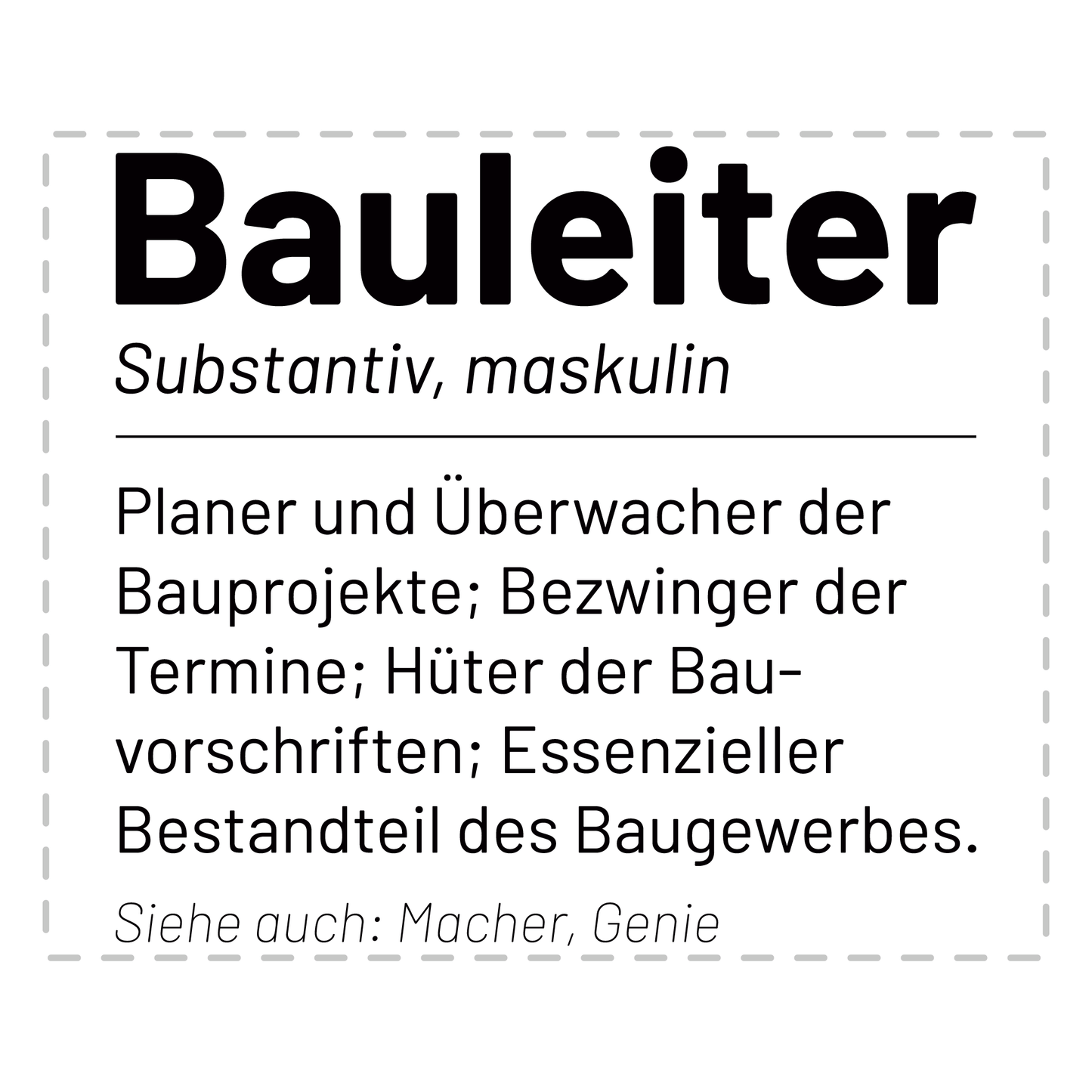 Bauleiter Tasse - Wörterbuch "Bauleiter" (Bauleitung, Bauleiterin, Geschenk)