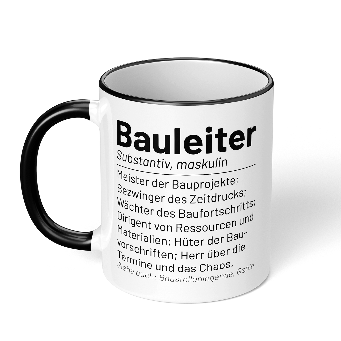 CupHaven® Bauleiter Tasse - Wörterbuch "Bauleiter" - Geschenk für Bauleiter und Bauleiterinnen