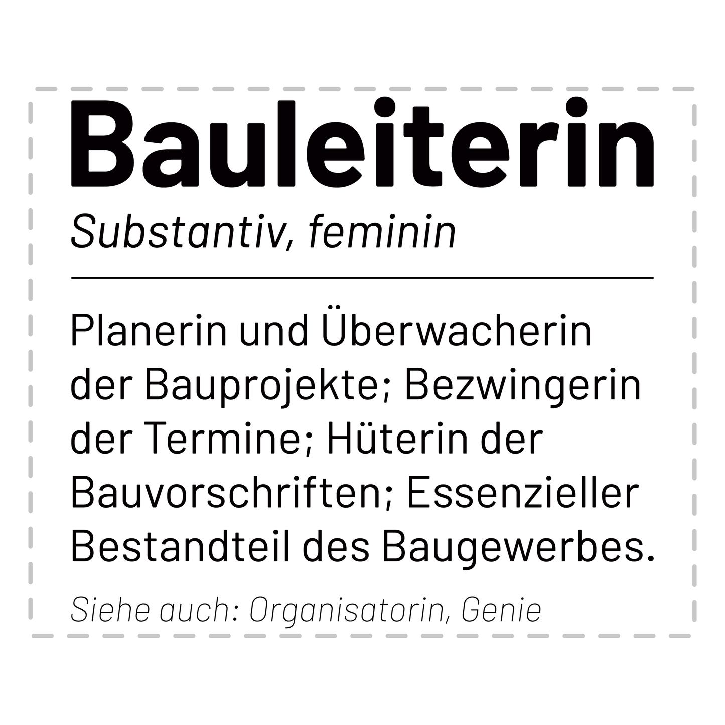 Bauleiter Tasse - Wörterbuch "Bauleiterin" (Bauleitung, Geschenk)