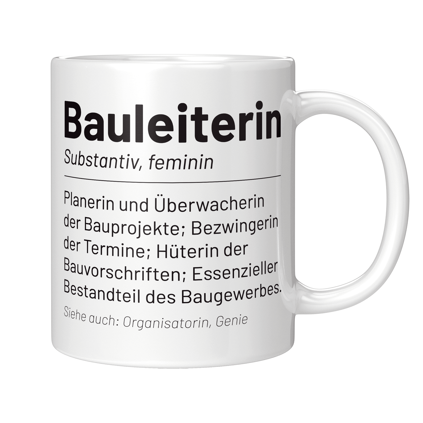 Bauleiter Tasse - Wörterbuch "Bauleiterin" (Bauleitung, Geschenk)
