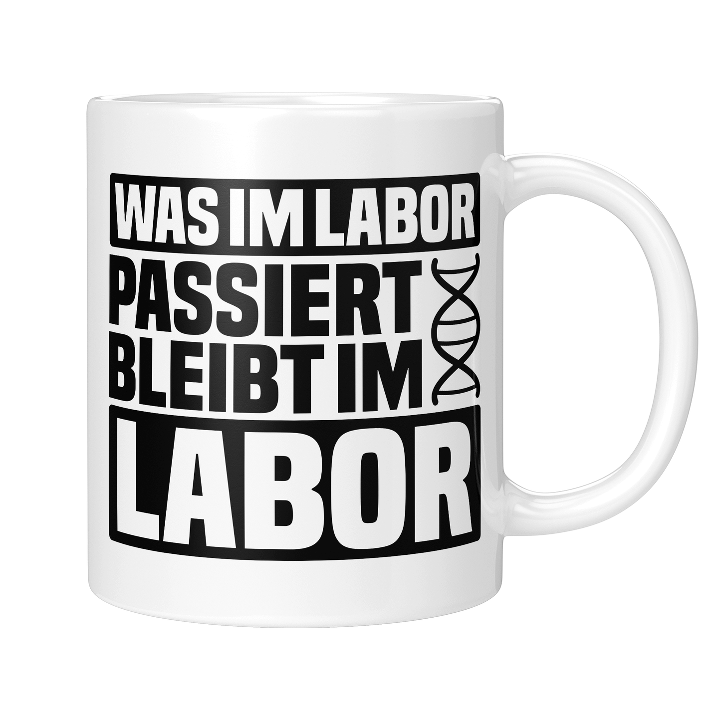 CupHaven® Biologie Tasse - Was im Labor passiert, bleibt im Labor - Geschenk für Biologen, Biochemiker und Genetiker