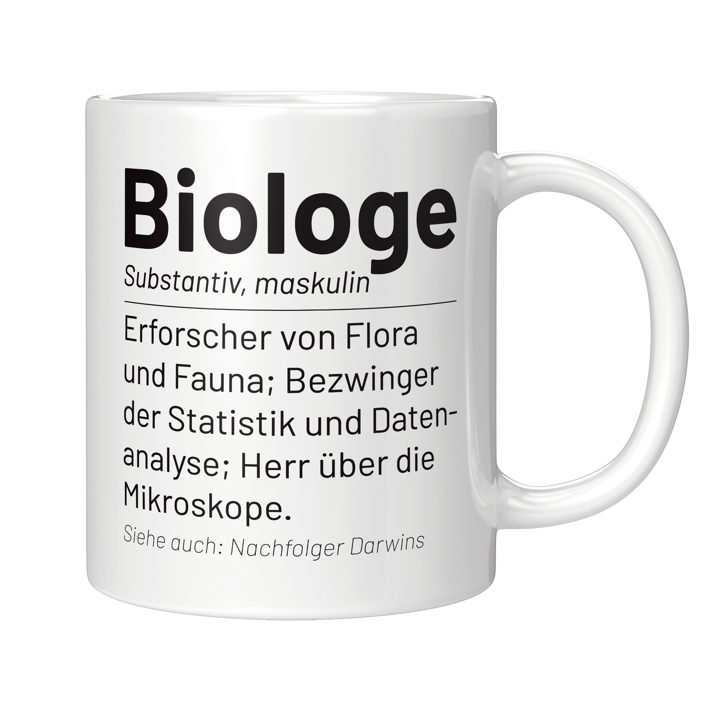 Biologie Tasse - Wörterbucheintrag: Biologe (Biologin, Geschenk)