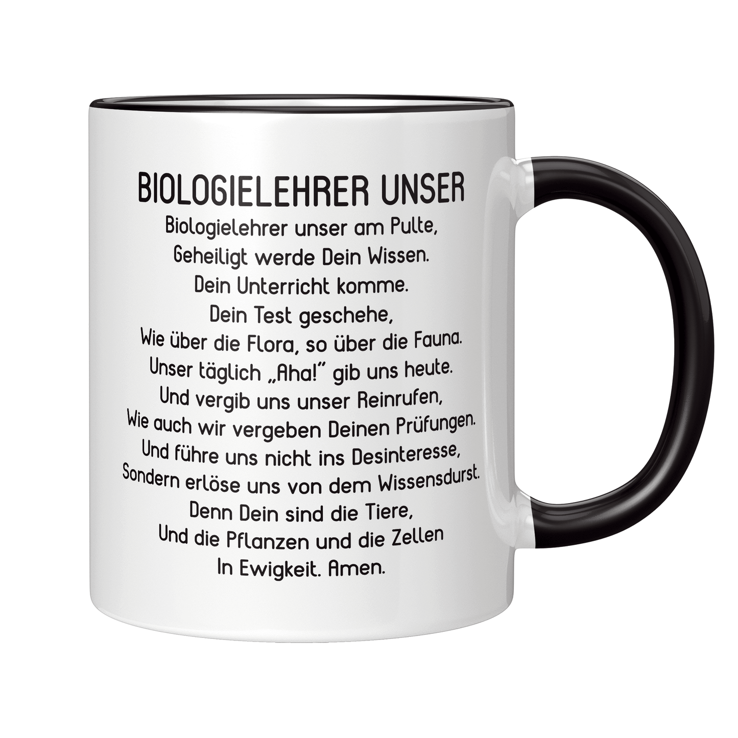 Biologielehrer Tasse - "Biologielehrer Unser" Gebet (Biologie, Lehrer, Geschenk)