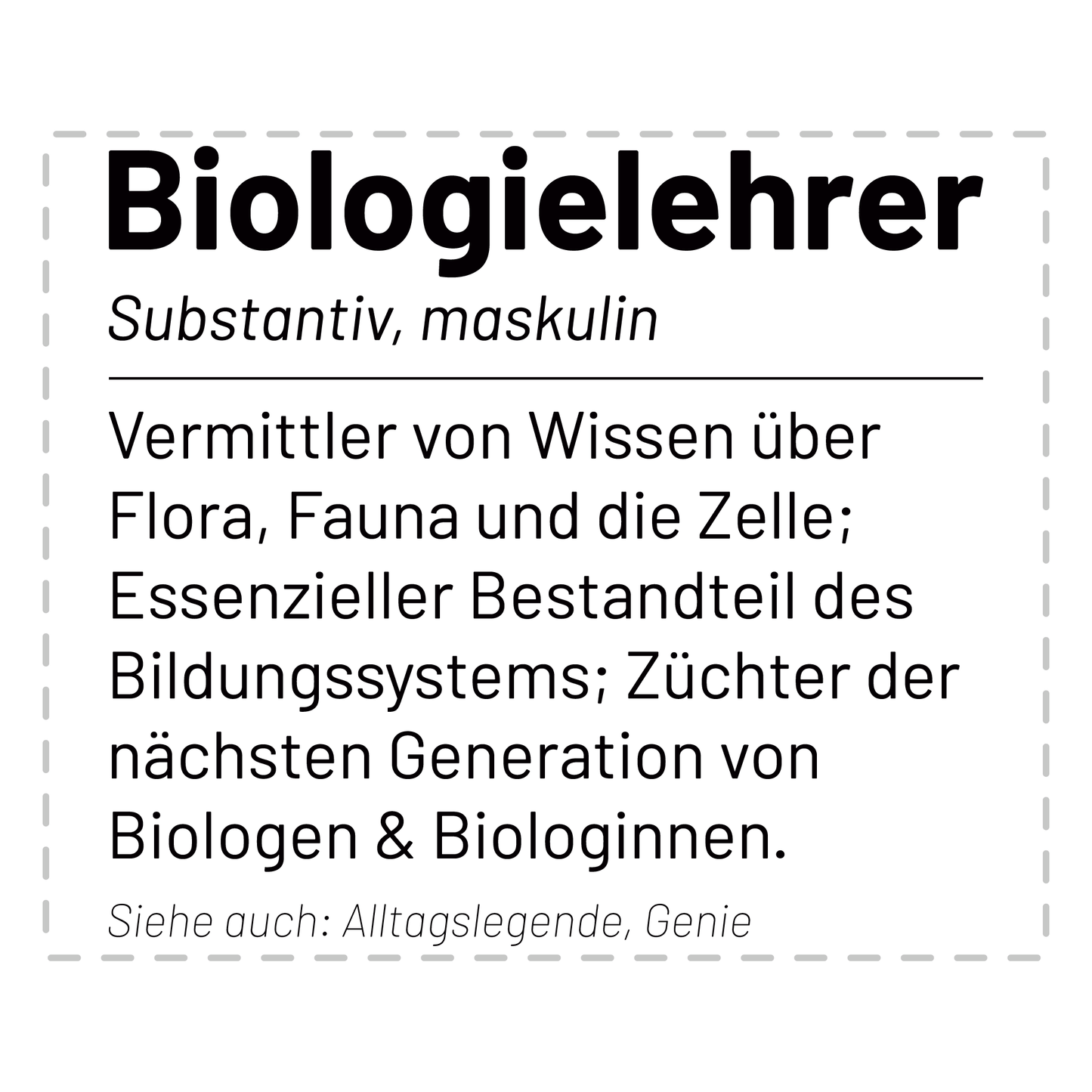 Biologielehrer Tasse - Wörterbuch: Biologielehrer (Biologie, Lehrer, Geschenk)