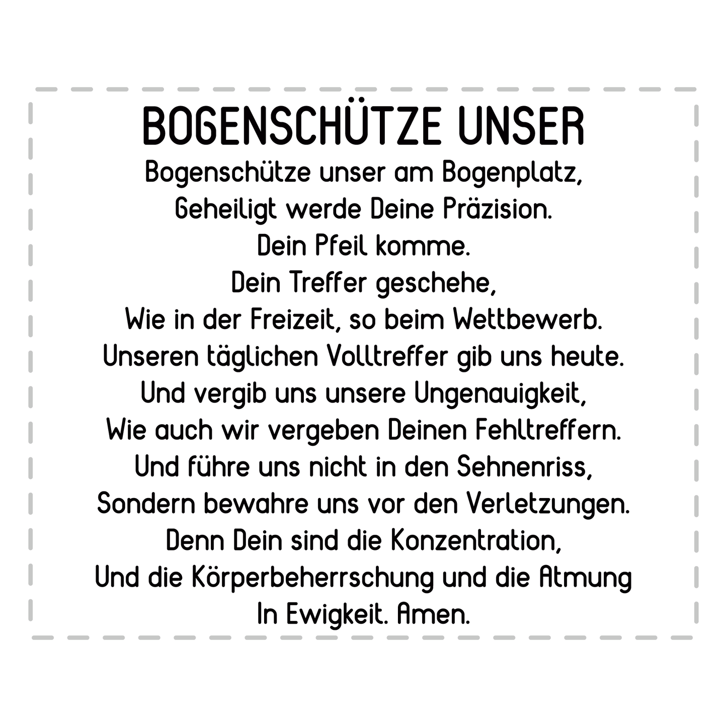 Bogenschießen Tasse - "Bogenschütze Unser"-Gebet (Bogenschützin, Bogensport, Geschenk)
