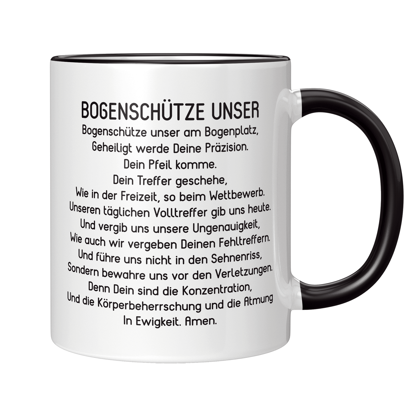 Bogenschießen Tasse - "Bogenschütze Unser"-Gebet (Bogenschützin, Bogensport, Geschenk)