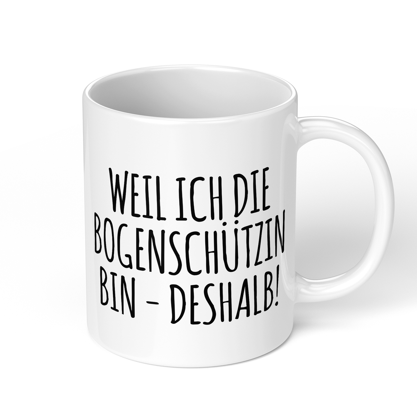 CupHaven® Bogenschießen Tasse - Weil ich die Bogenschützin bin - Deshalb! - Geschenk für Bogenschützen und Bogenschützinnen