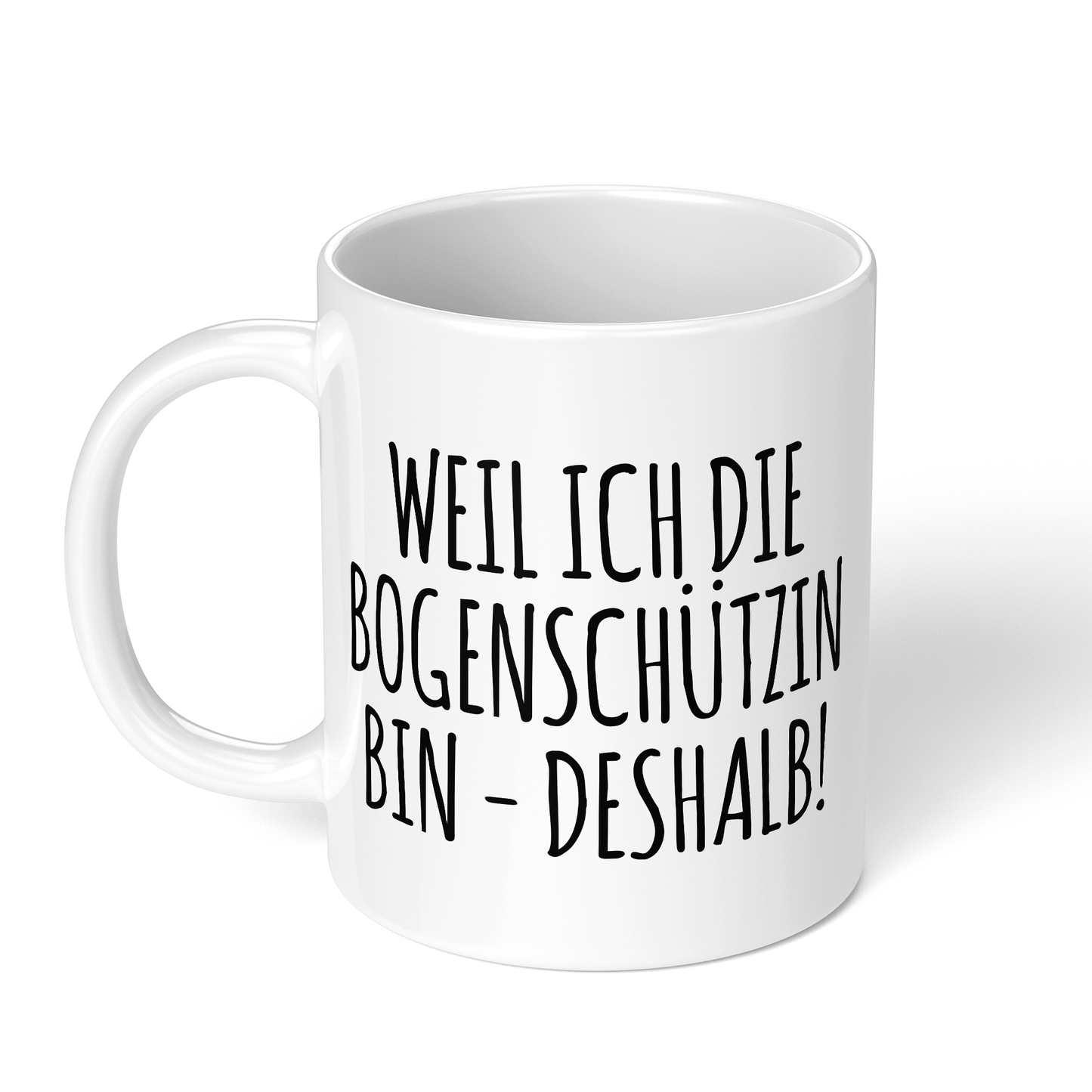 CupHaven® Bogenschießen Tasse - Weil ich die Bogenschützin bin - Deshalb! - Geschenk für Bogenschützen und Bogenschützinnen