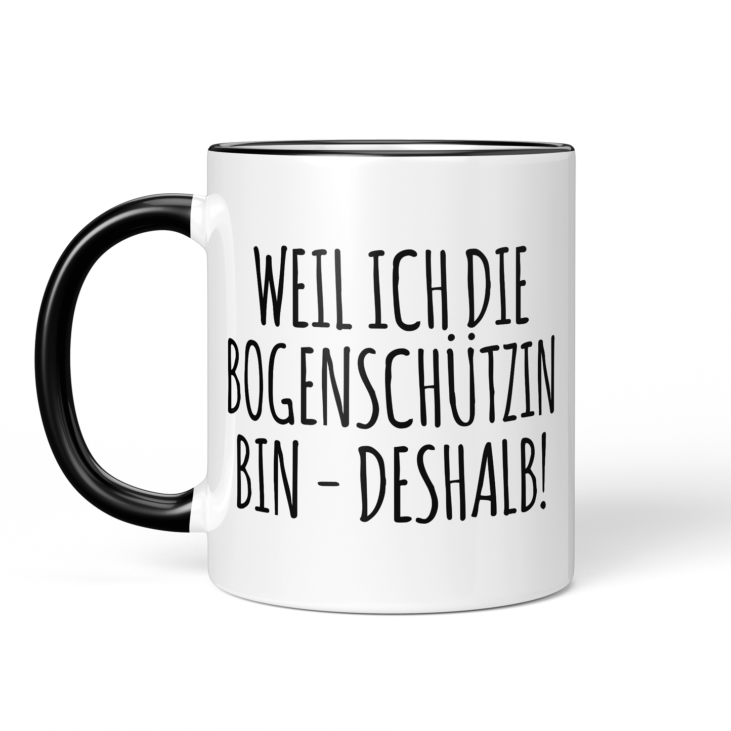 CupHaven® Bogenschießen Tasse - Weil ich die Bogenschützin bin - Deshalb! - Geschenk für Bogenschützen und Bogenschützinnen