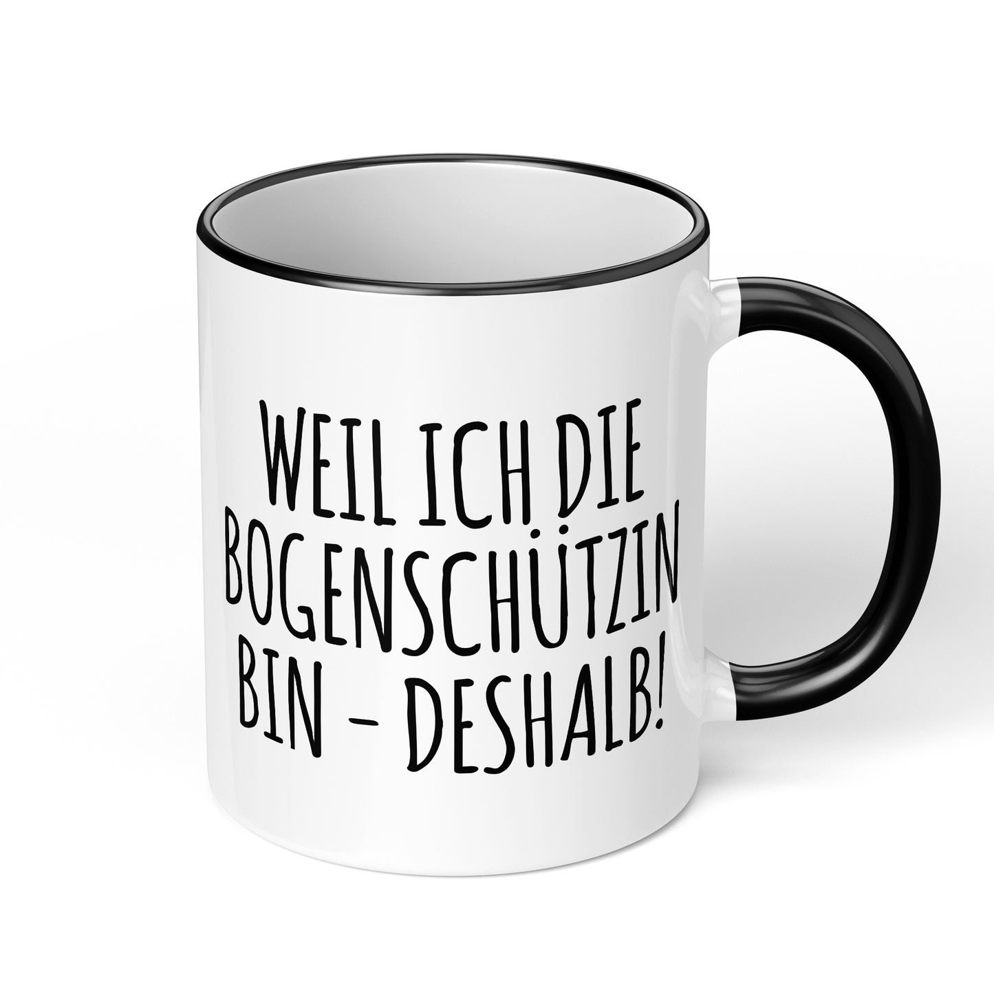 CupHaven® Bogenschießen Tasse - Weil ich die Bogenschützin bin - Deshalb! - Geschenk für Bogenschützen und Bogenschützinnen