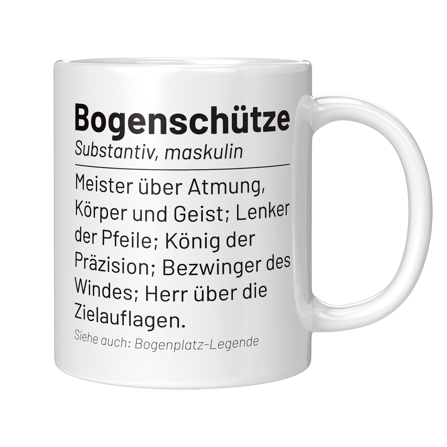 Bogenschießen Tasse - Wörterbuch "Bogenschütze" (Bogenschützin, Bogensport, Geschenk)