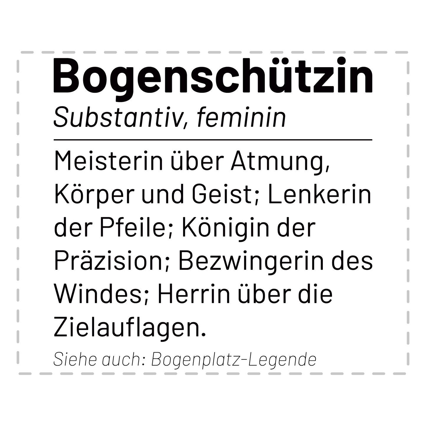 Bogenschießen Tasse - Wörterbuch "Bogenschützin" (Bogenschütze, Bogensport, Geschenk)
