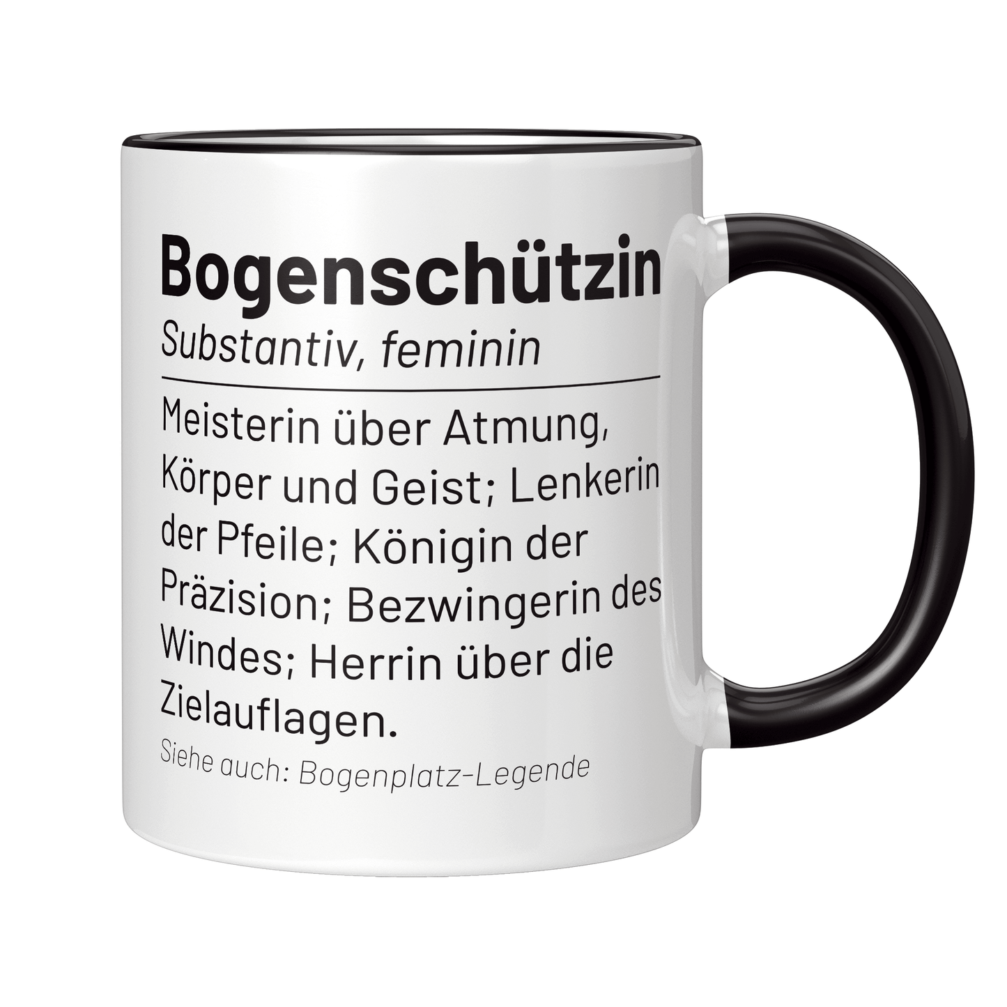 Bogenschießen Tasse - Wörterbuch "Bogenschützin" (Bogenschütze, Bogensport, Geschenk)