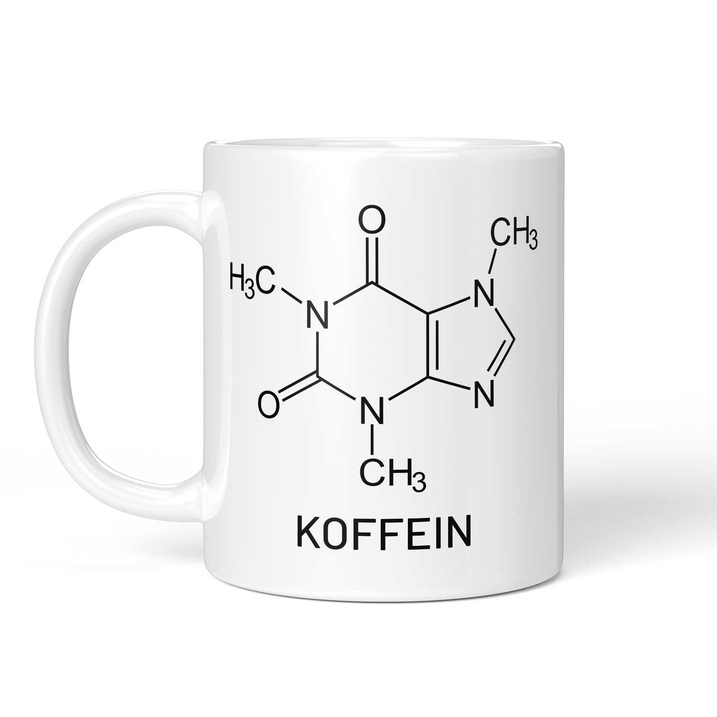 CupHaven® Chemie Tasse - Koffein-Strukturformel - Geschenk für Chemiker, Chemielaboranten und Chemiestudenten