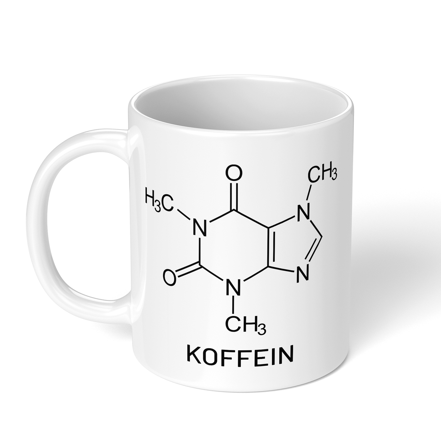 CupHaven® Chemie Tasse - Koffein-Strukturformel - Geschenk für Chemiker, Chemielaboranten und Chemiestudenten
