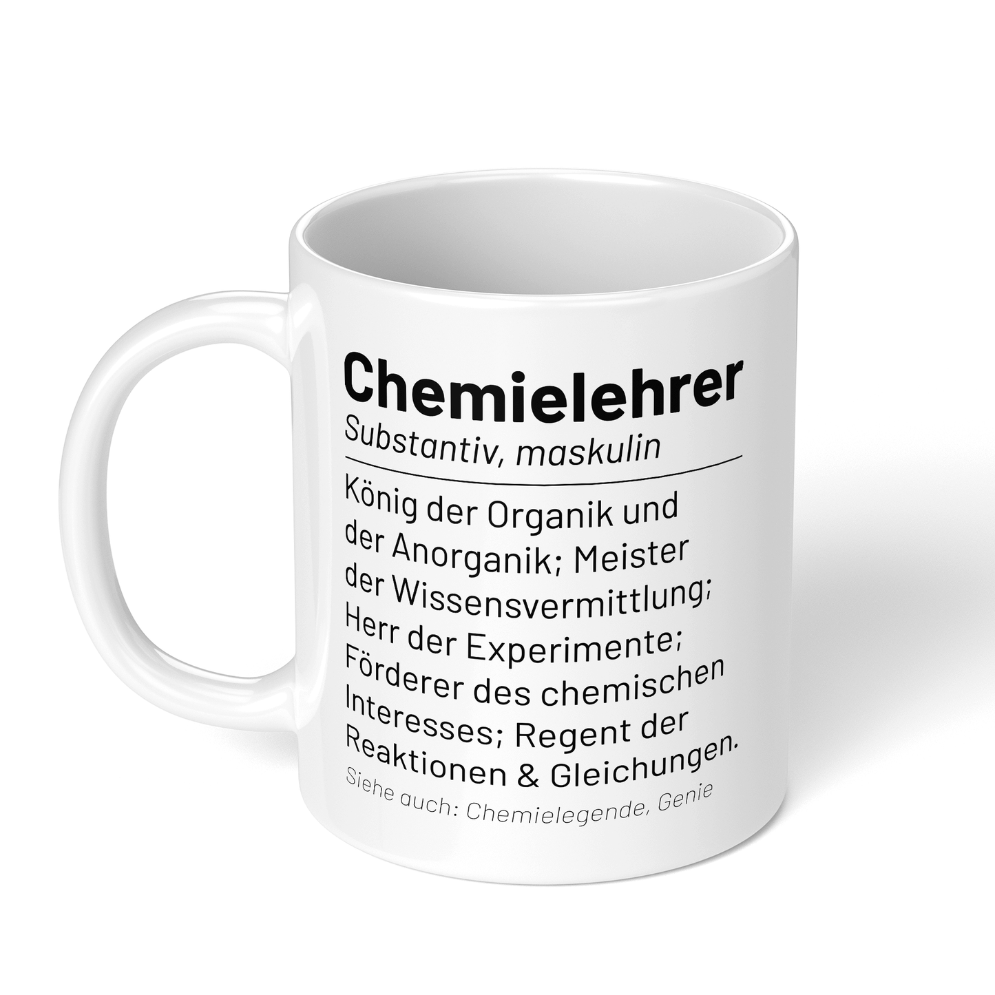 CupHaven® Chemielehrer Tasse - Wörterbuch "Chemielehrer" - Geschenk für Chemielehrer und Chemielehrerinnen