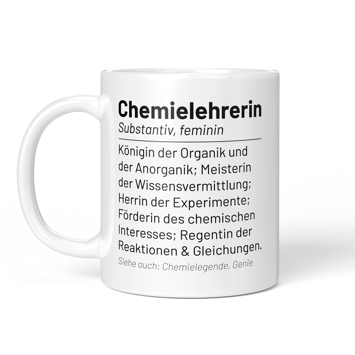 CupHaven® Chemielehrer Tasse - Wörterbuch "Chemielehrerin" - Geschenk für Chemielehrer und Chemielehrerinnen
