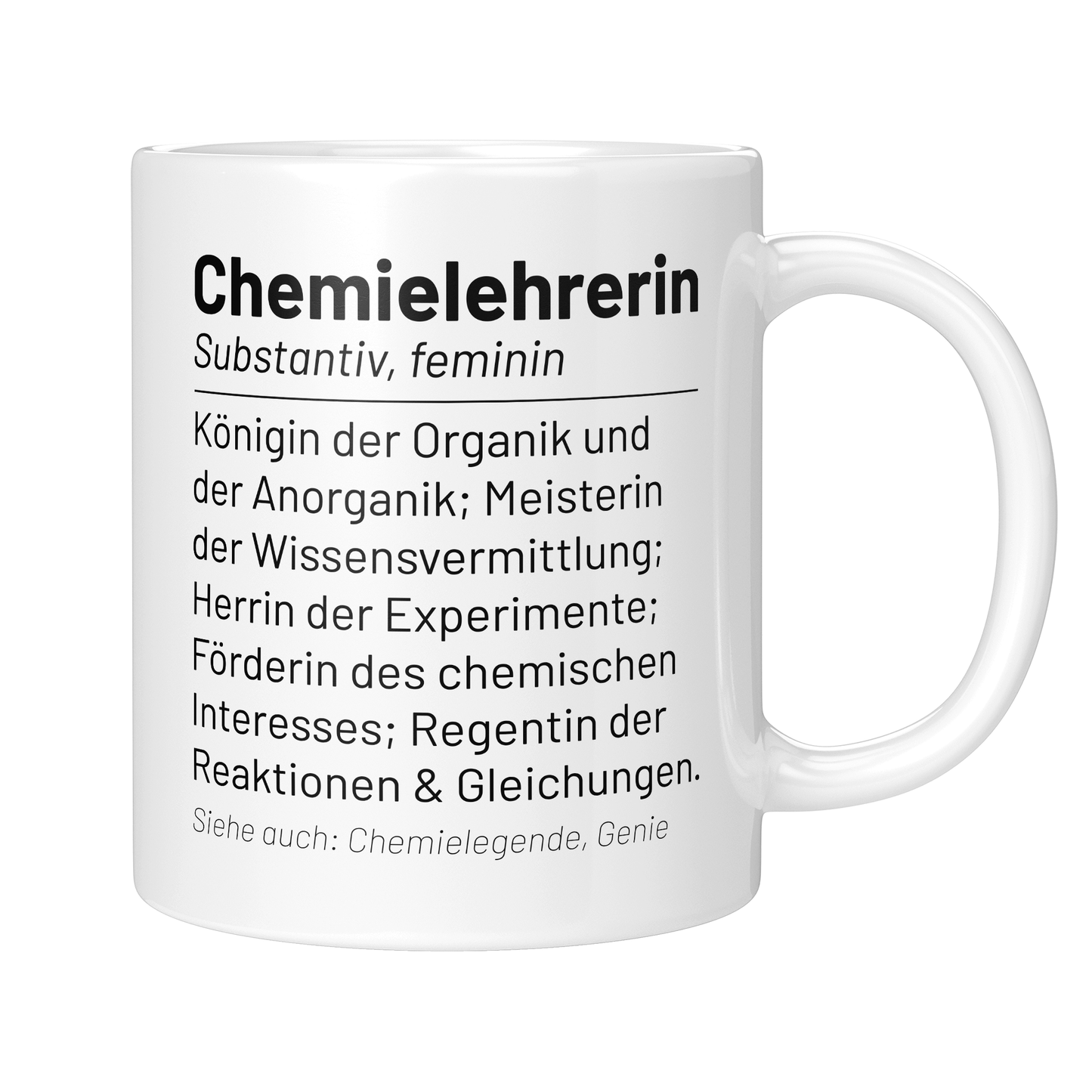 CupHaven® Chemielehrer Tasse - Wörterbuch "Chemielehrerin" - Geschenk für Chemielehrer und Chemielehrerinnen