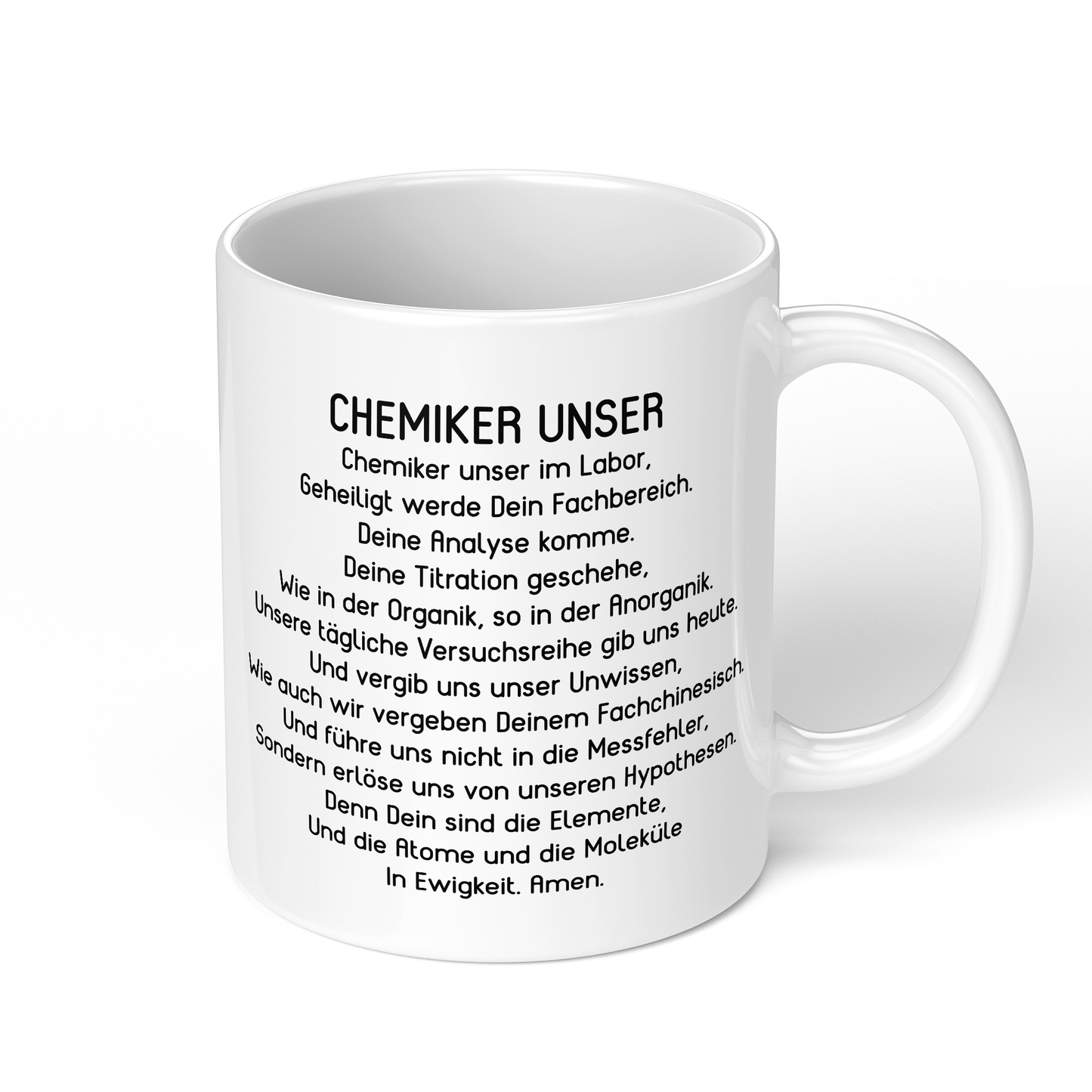 CupHaven® Chemiker Tasse - "Chemiker Unser"-Gebet - Geschenk für Chemiker und Chemikerinnen
