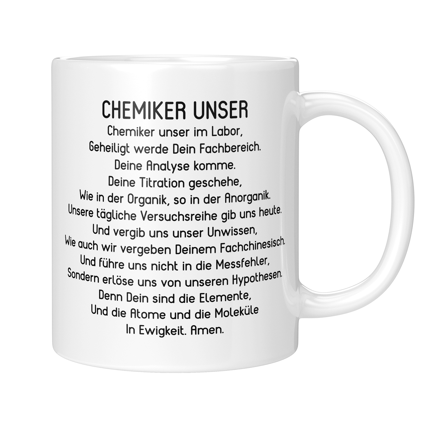 CupHaven® Chemiker Tasse - "Chemiker Unser"-Gebet - Geschenk für Chemiker und Chemikerinnen