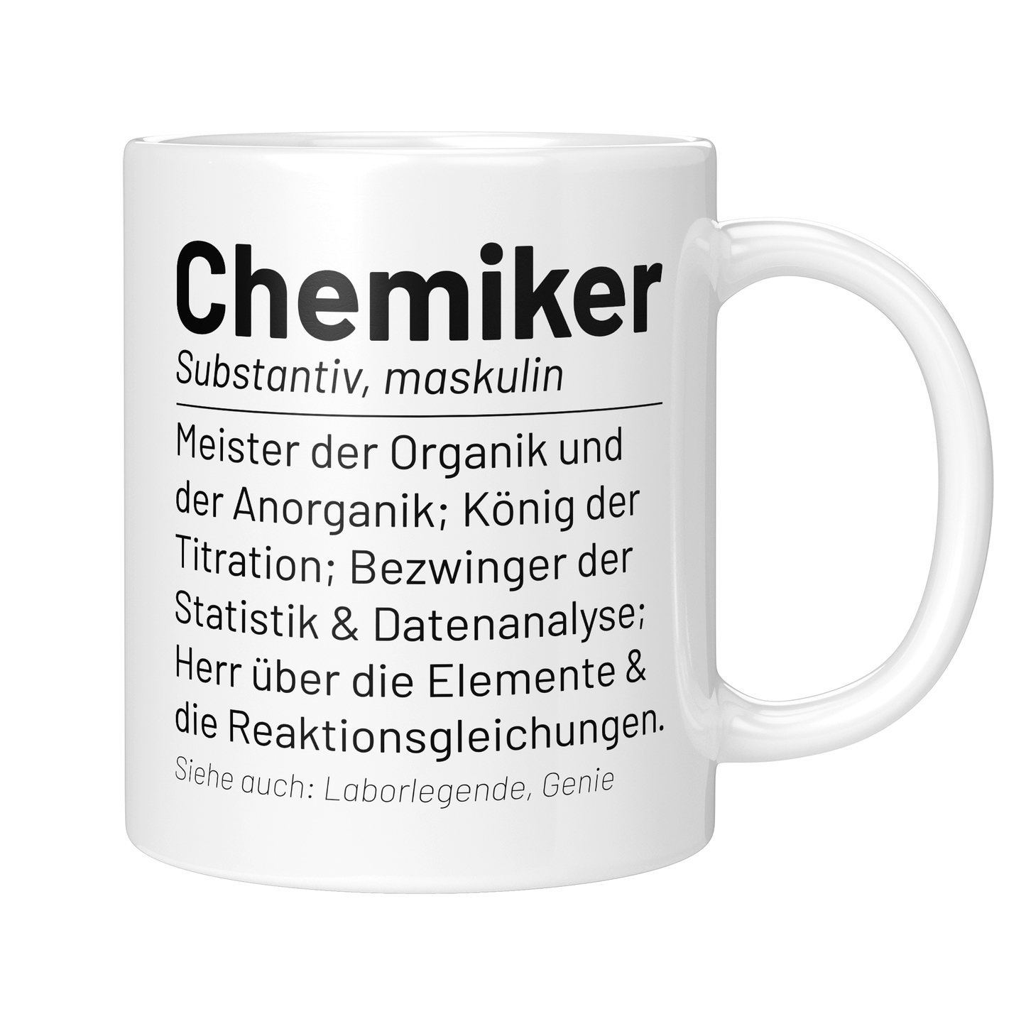 CupHaven® Chemiker Tasse - Wörterbuch "Chemiker" - Geschenk für Chemiker und Chemikerinnen