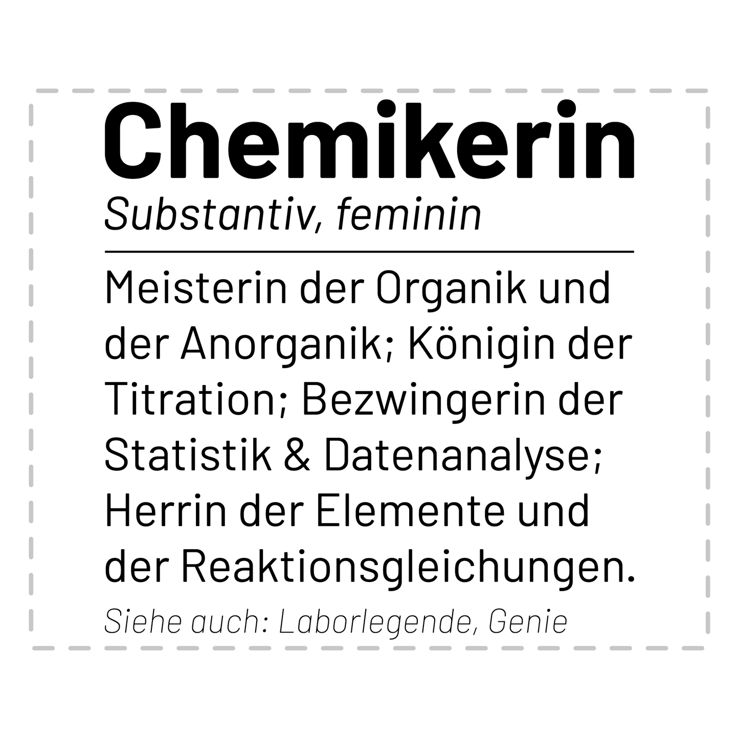 Chemiker Tasse - Wörterbuch "Chemikerin" (Chemie, Geschenk)