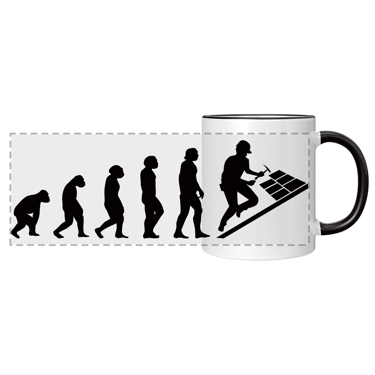 Dachdecker Tasse - Evolution des Dachdeckers (Dachdeckerin, Geschenk)