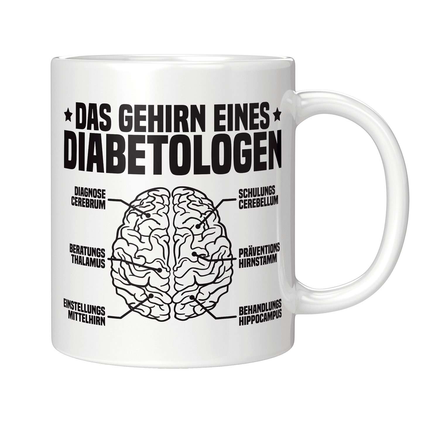 Diabetologe Tasse - Das Gehirn eines Diabetologen (Diabetologie, Diabetologin, Geschenk)