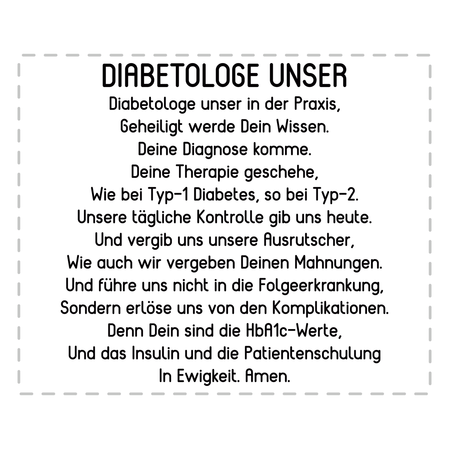 Diabetologe Tasse - "Diabetologe Unser"-Gebet (Diabetologin, Diabetologie, Geschenk)