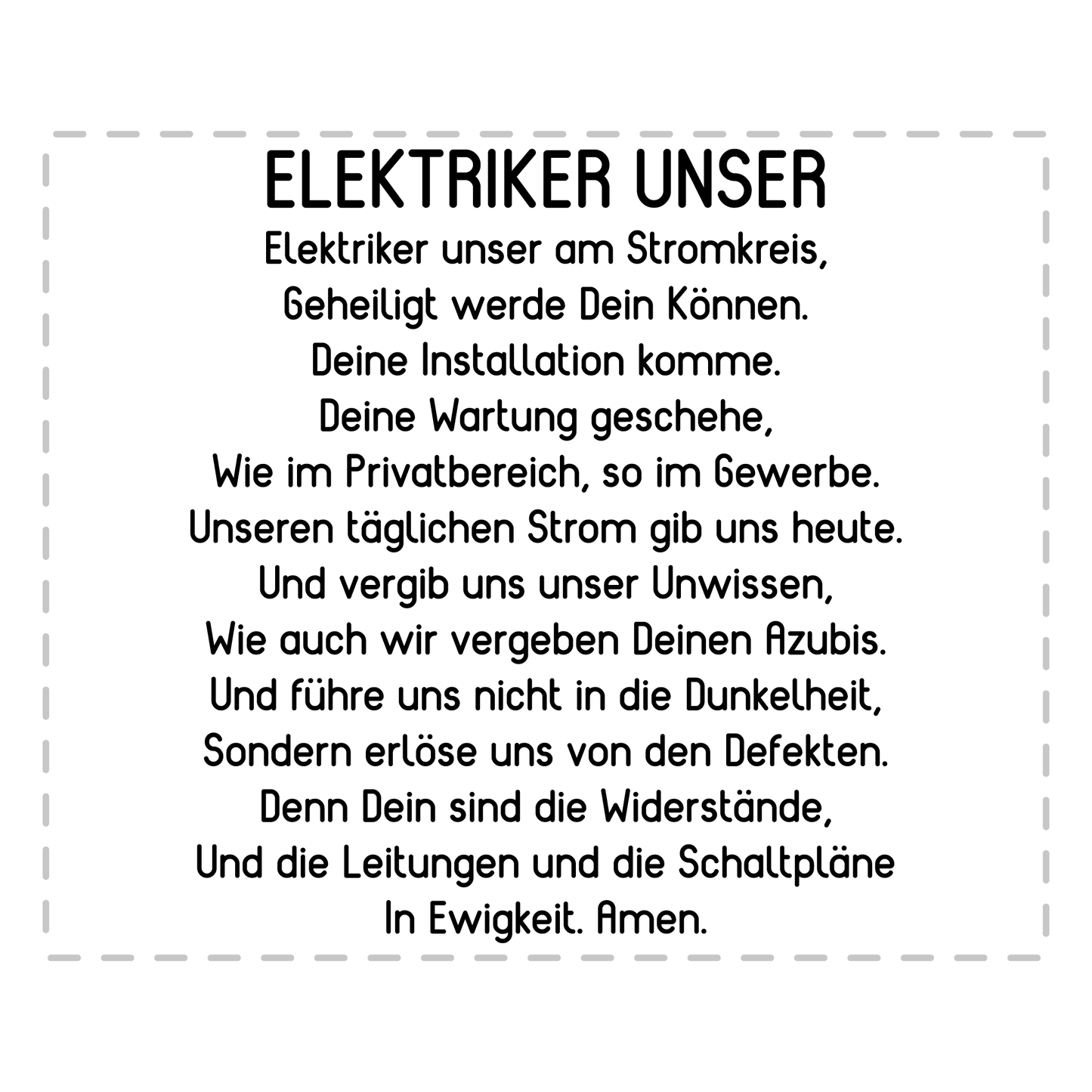 Elektriker Tasse Elektriker Unser Gebet